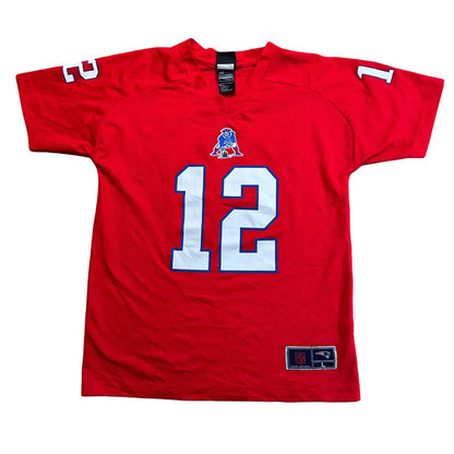 NFL Team Apparel Kids New England Patriots #12 – NFL (Tom Brady Throwback) Jersey Red Age 14-16Y
