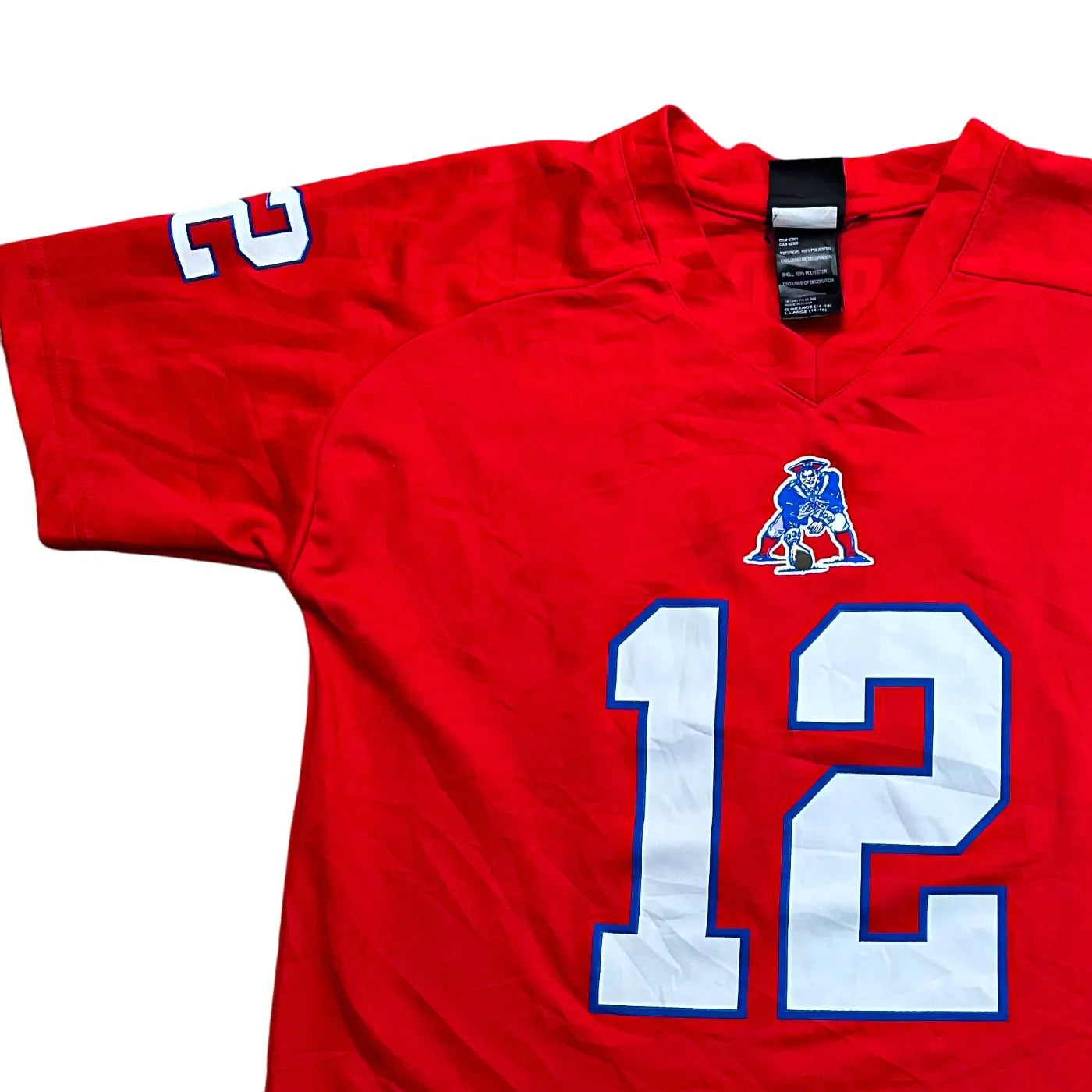NFL Team Apparel Kids New England Patriots #12 – NFL (Tom Brady Throwback) Jersey Red Age 14-16Y