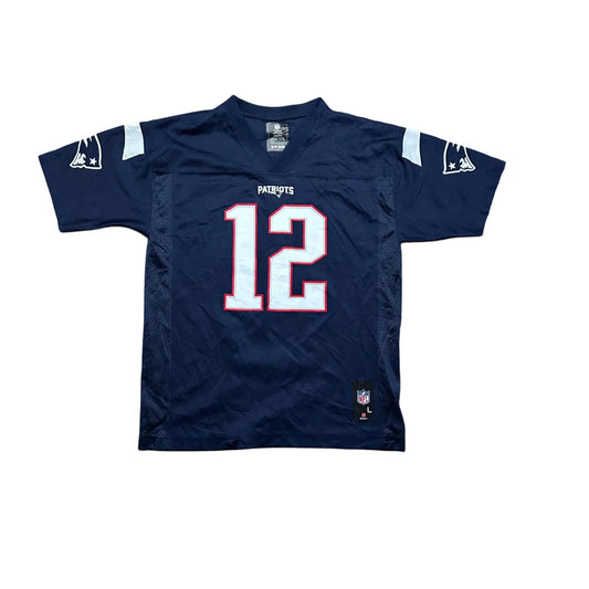 NFL Team Apparel Kids New England Patriots #12 – NFL (Tom Brady) Jersey Blue Age 14-16Y