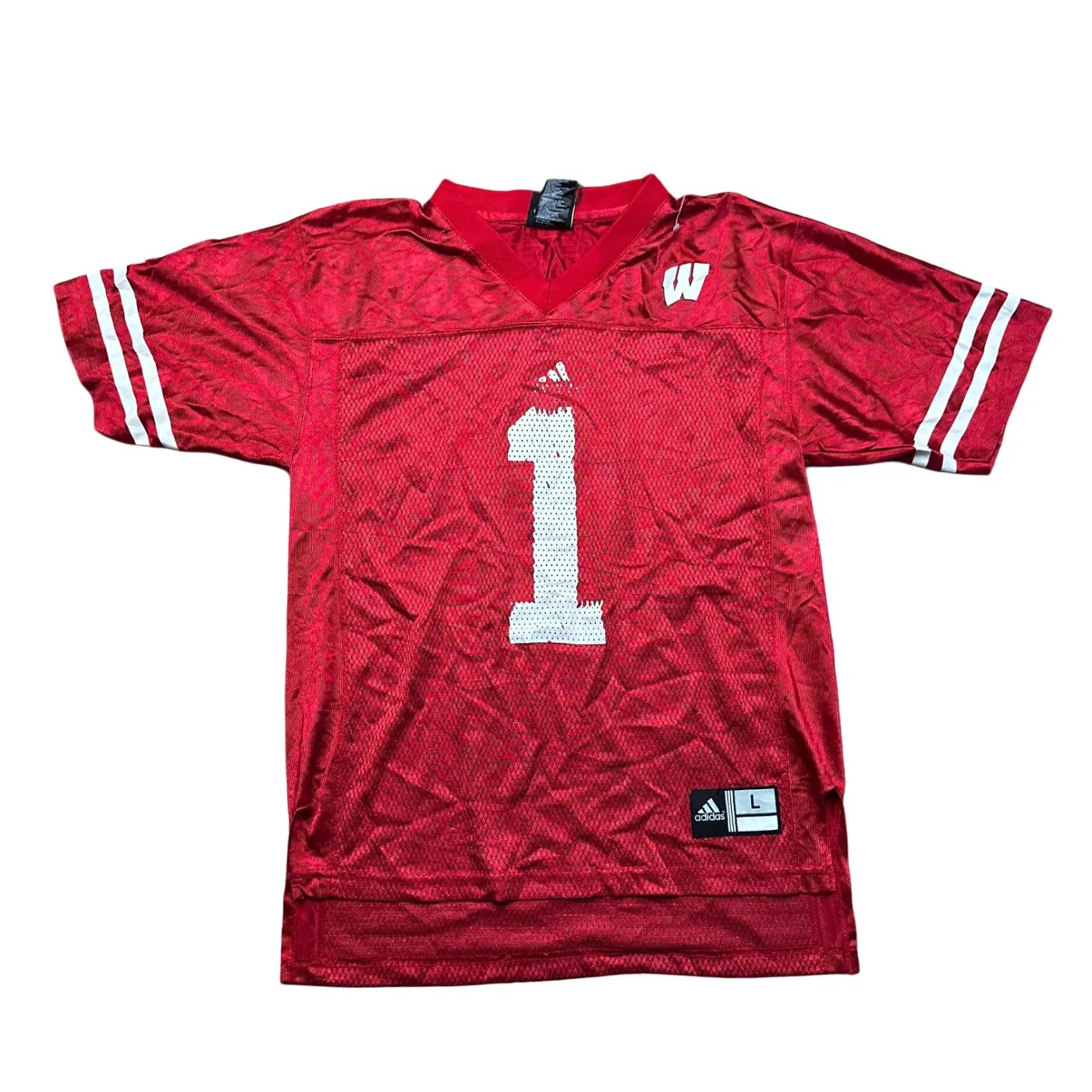 Adidas Kids Wisconsin Badgers #1 – NCAA College Football Jersey Red Age 14-16Y