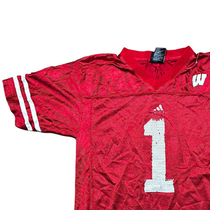 Adidas Kids Wisconsin Badgers #1 – NCAA College Football Jersey Red Age 14-16Y