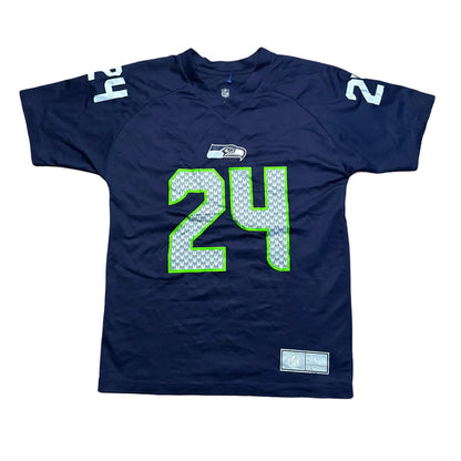 NFL Team Apparel Kids Seattle Seahawks #24 – NFL (Marshawn Lynch) Jersey Blue Age 14-16Y