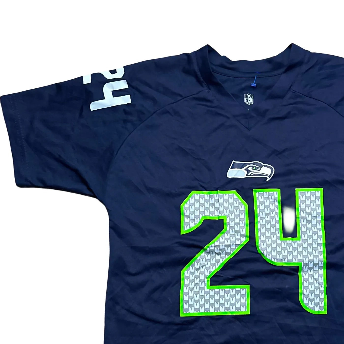 NFL Team Apparel Kids Seattle Seahawks #24 – NFL (Marshawn Lynch) Jersey Blue Age 14-16Y