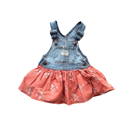 Oshkosh Kids Girls Floral Dress Dungarees Multicolour Age 12M