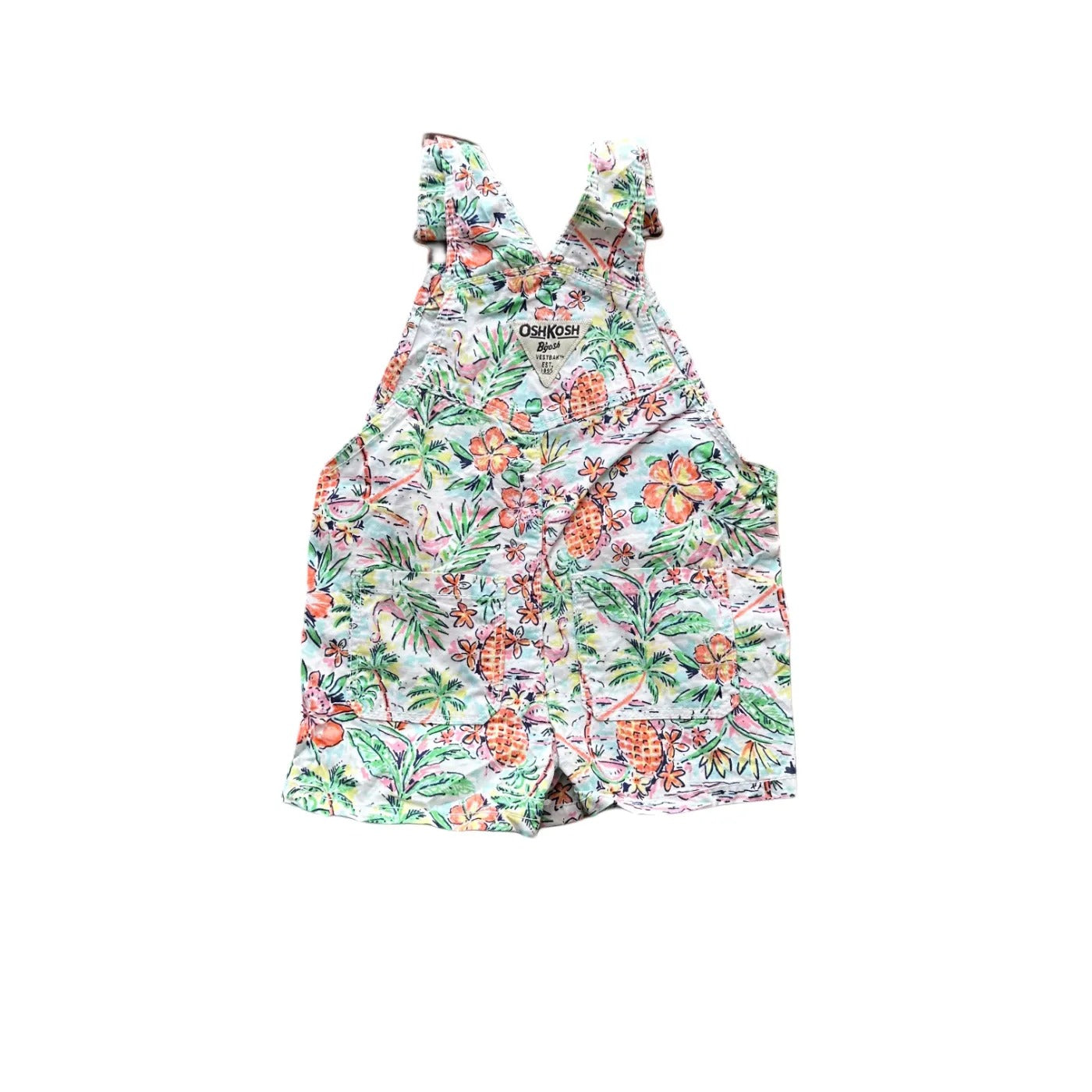 Oshkosh Kids Girls Floral Print Shortall Dungarees Multicolour Age 6M