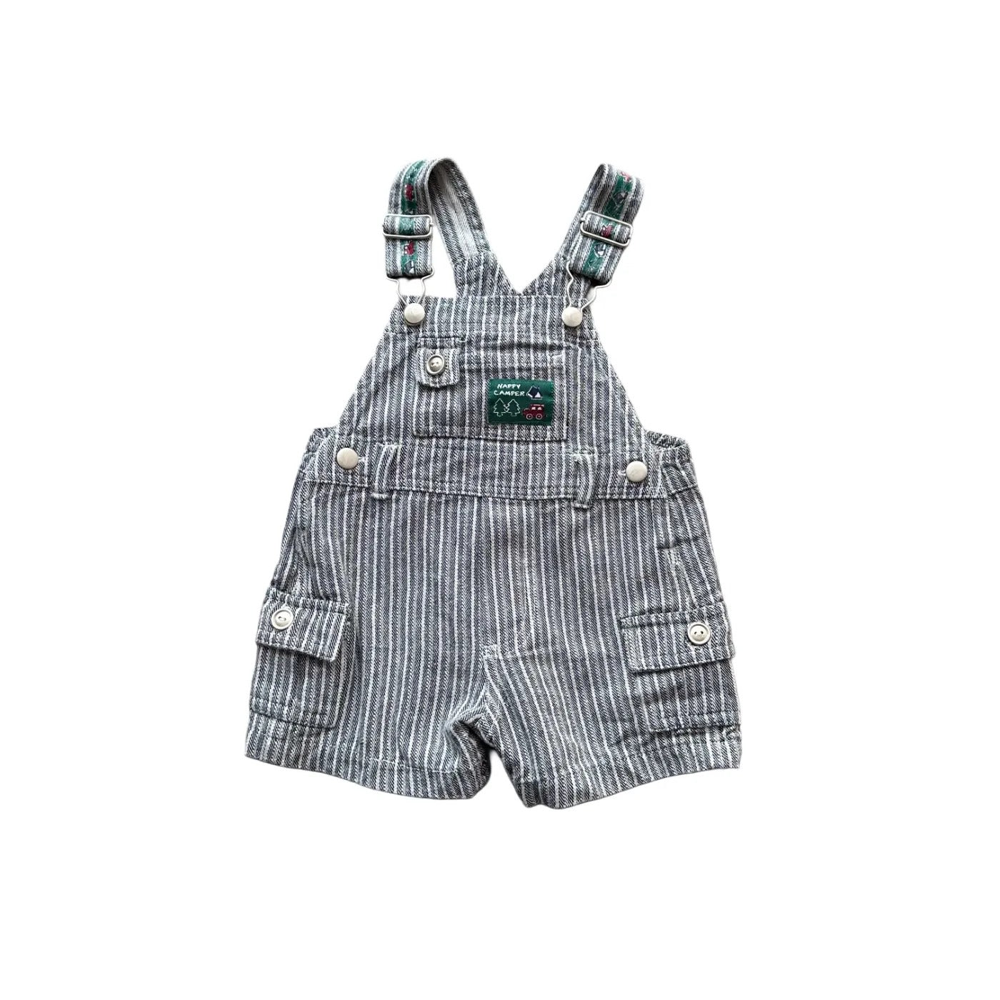 Happy Camper Kids Stripe Shortall Dungarees Multicolour Age 12M
