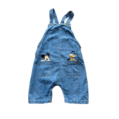 Disney Kids Girls Denim HM Collab Dungarees Blue Age 18-24M