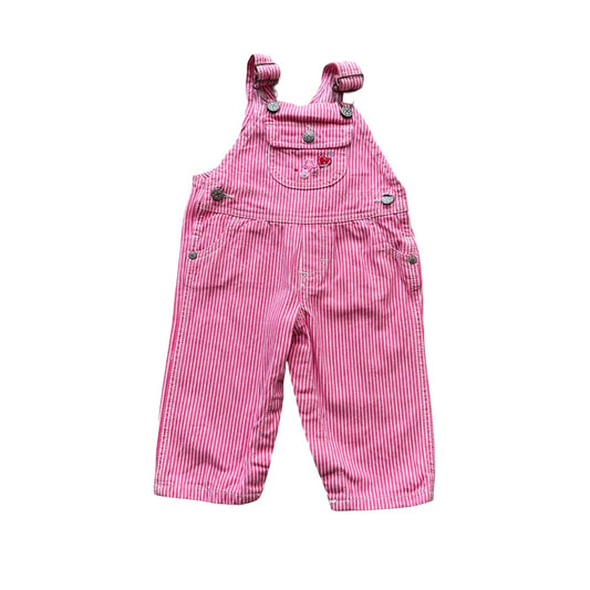 Oshkosh Kids Girls Stripe Khaki Dungarees Multicolour Age 9M