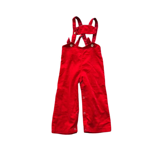 Unbranded Kids Girls Oriental Dungarees Red Age 24M