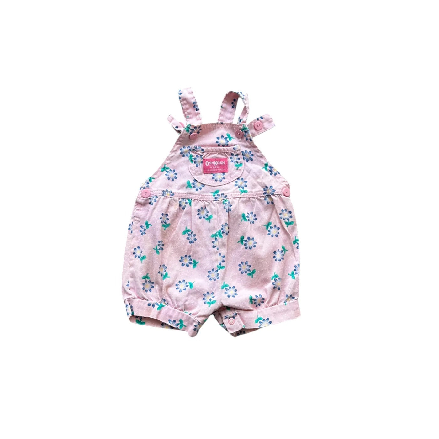 Oshkosh Kids Girls Floral Shortall Dungarees Pink Age 18M