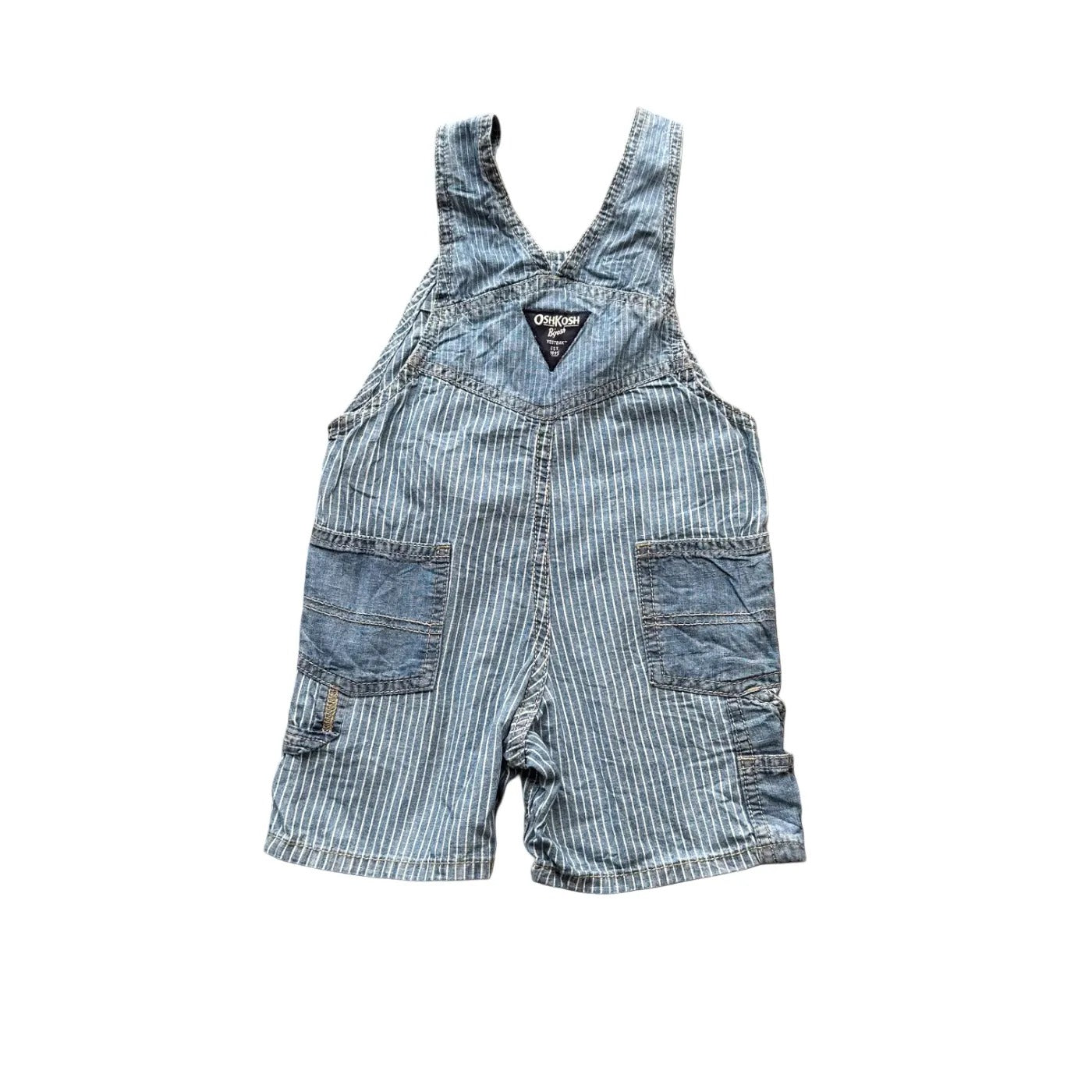 Oshkosh Kids Stripe Denim Shortall Dungarees Blue Age 2T