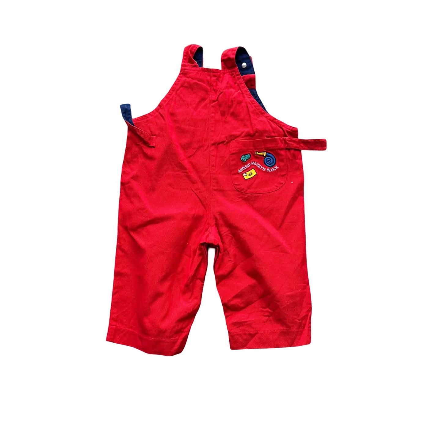 Disney Kids Embroidered Dungarees Red Age 6M