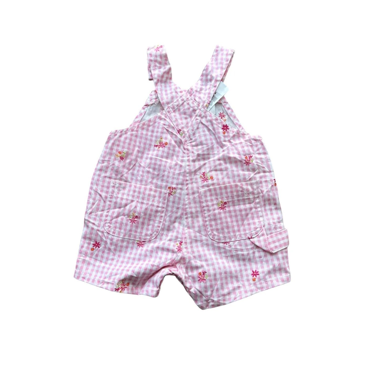 Warner Bros Kids Girls Floral Checkered Shortall Dungarees Multicolour Age 12M