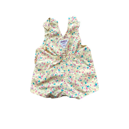 Oshkosh Kids Girls Floral Shortall Dungarees Multicolour Age 3-6M