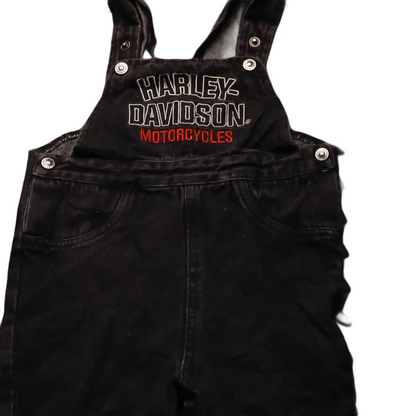 Harley Davidson Kids Denim Dungarees Black Age 18M