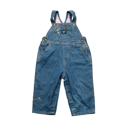 OshKosh Kids Floral Dungarees Blue Age 18M