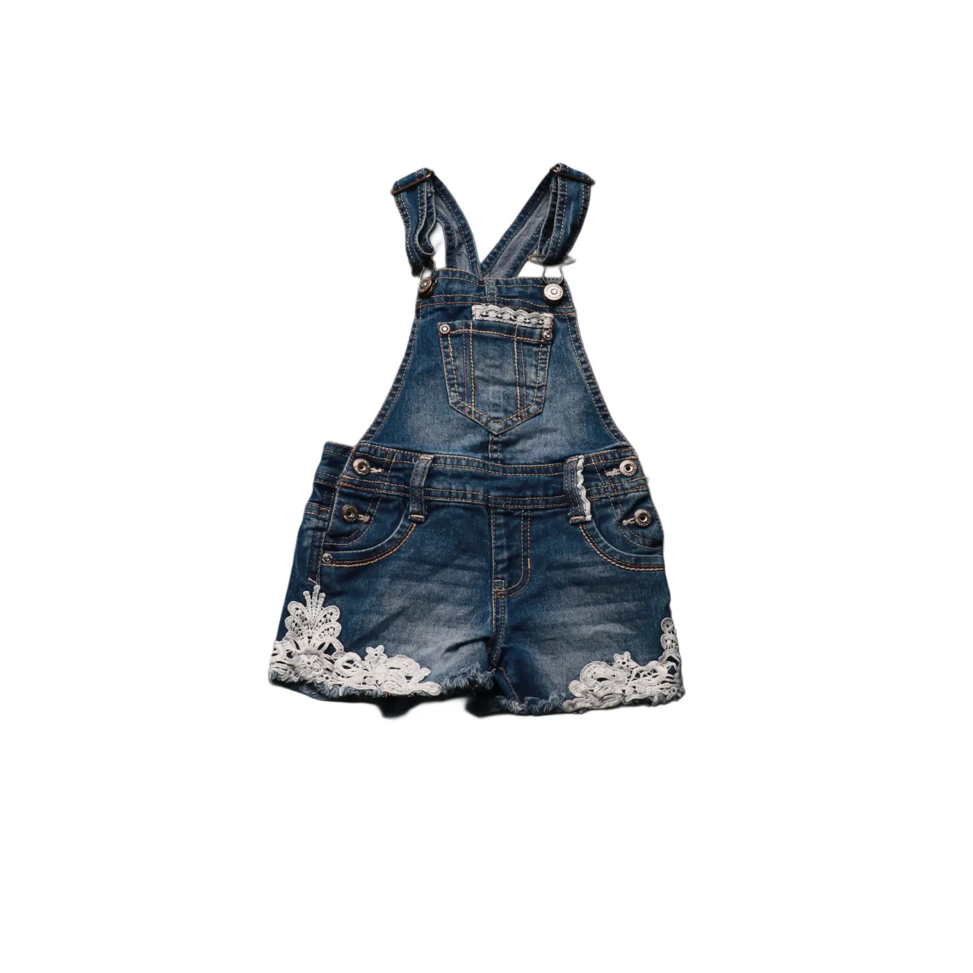 Unbranded Kids Shortall Dungarees Blue Age 4-5Y