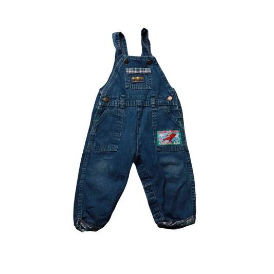 OshKosh Kids Bear Corps Print Dungarees Blue Age 24M