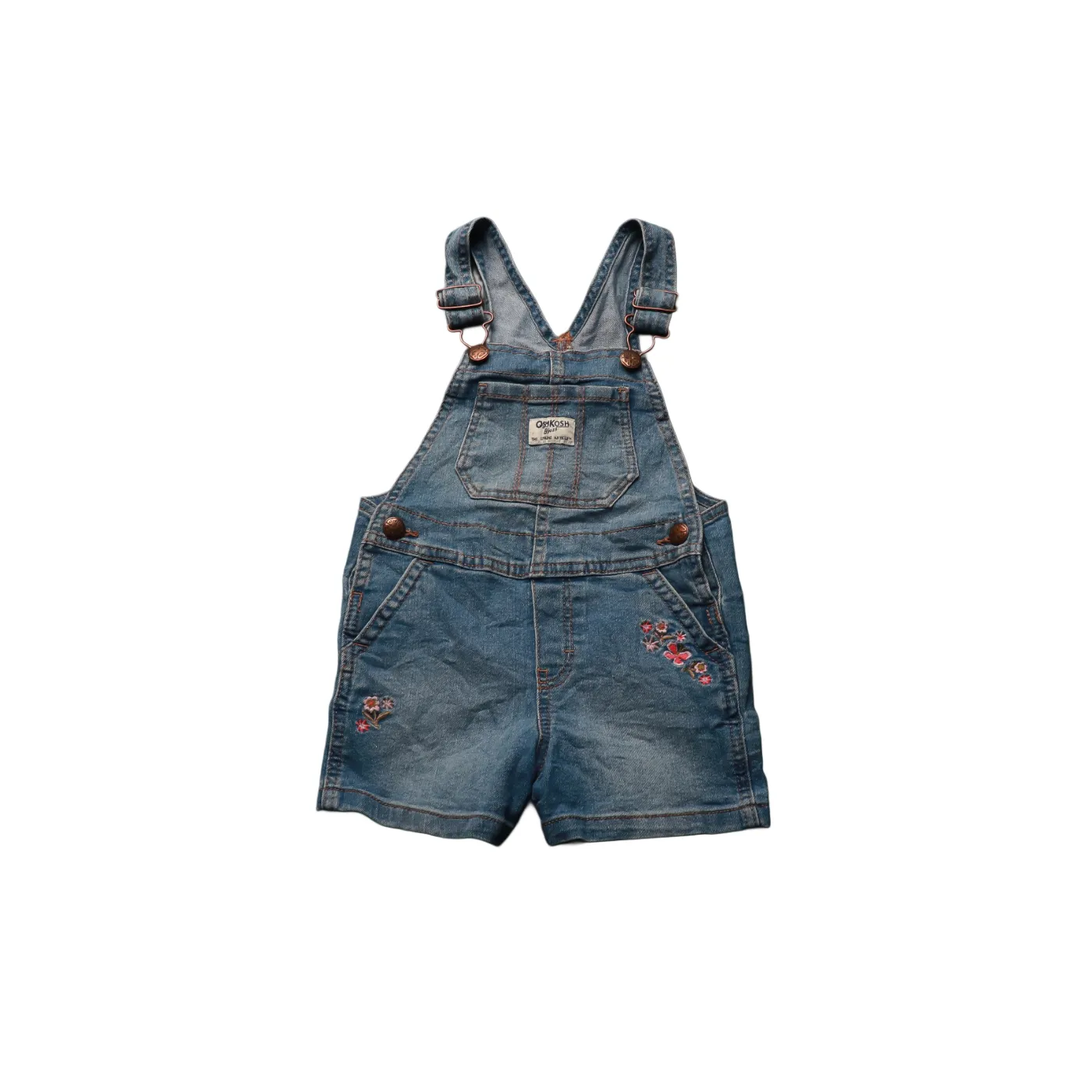 OshKosh Kids Floral Print Dungarees Blue Age 2T