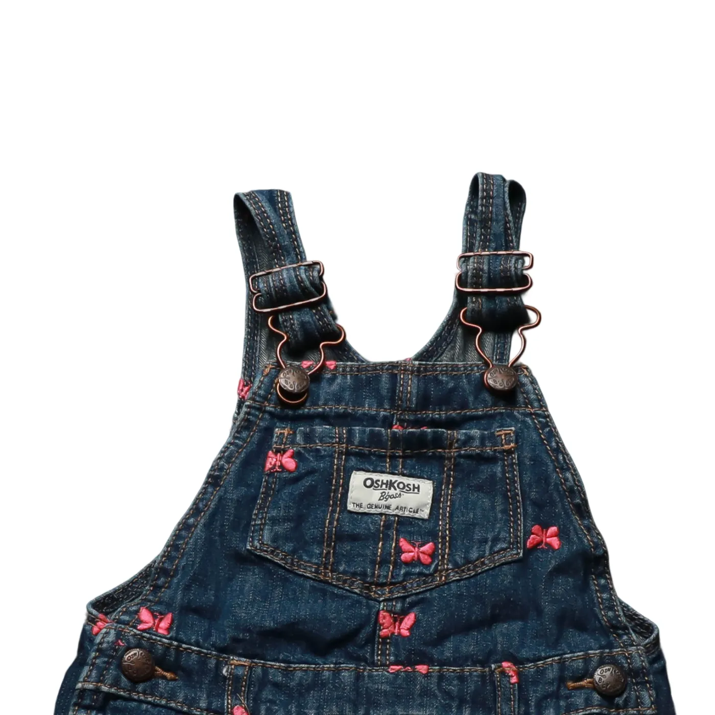 OshKosh Kids Butterfly Embroidery Dungarees Blue Age 24M
