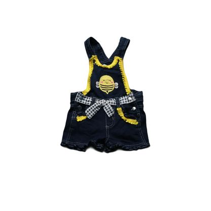 Unbranded Kids Bee Embroidery Dungarees Blue Age 18-24M
