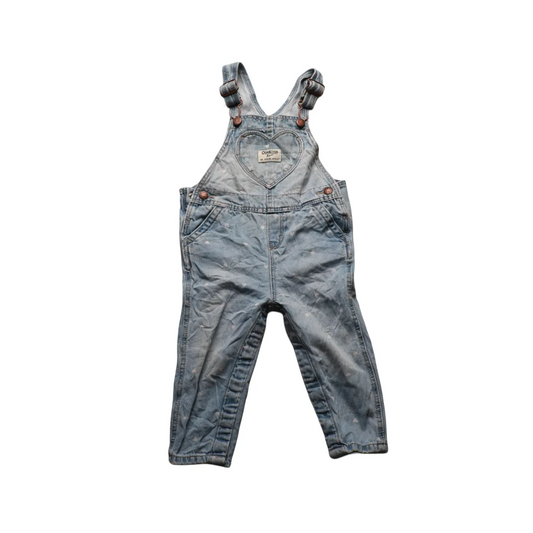 OshKosh Kids love heart Dungaree Blue Age 18M