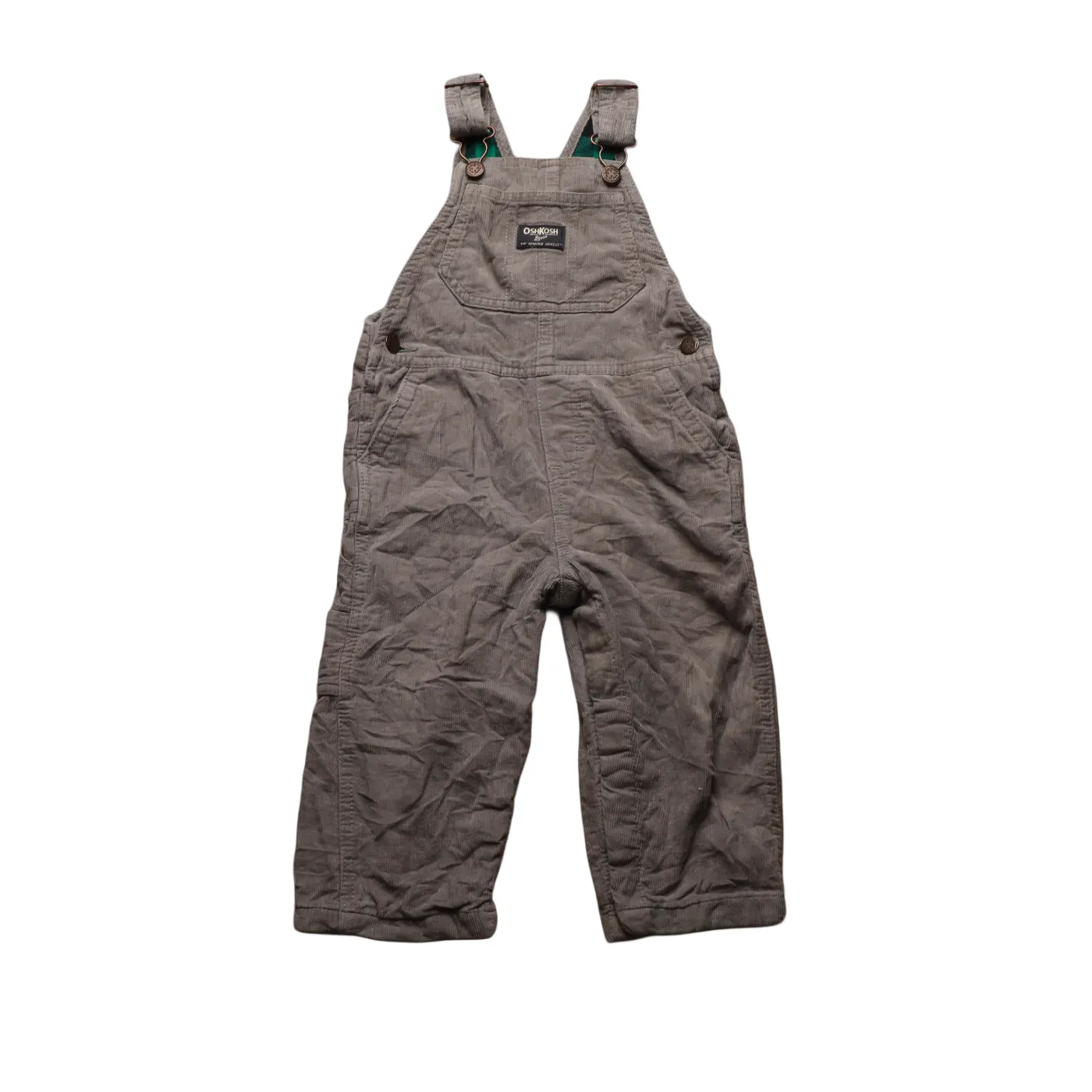 OshKosh Kids Corduroy Dungaree Grey Age 18-24M