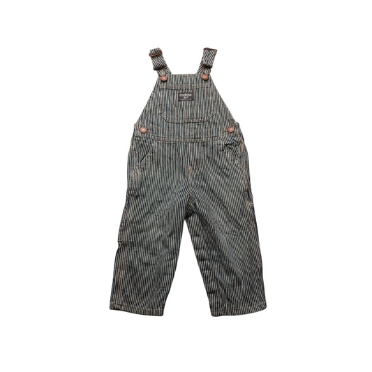 OshKosh Kids Strippy Dungaree Blue Age 18M