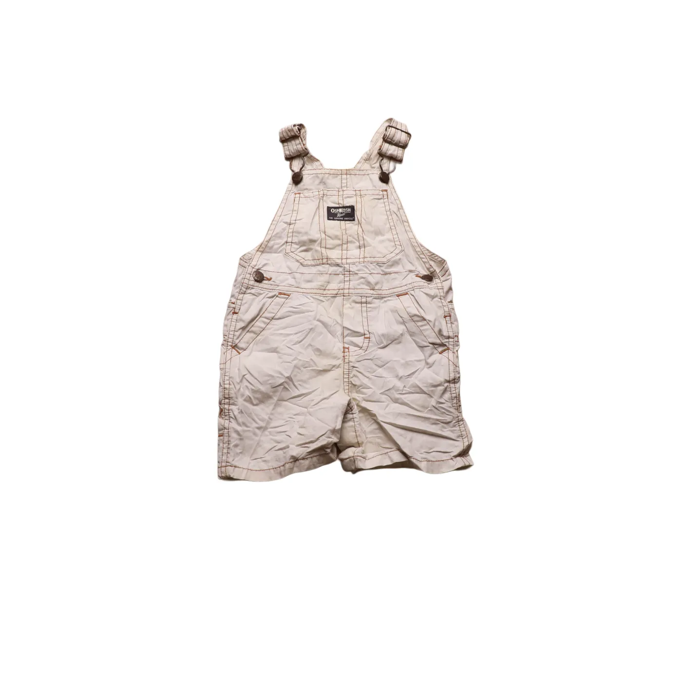 OshKosh Kids Shortall Dungaree Beige Age 18M