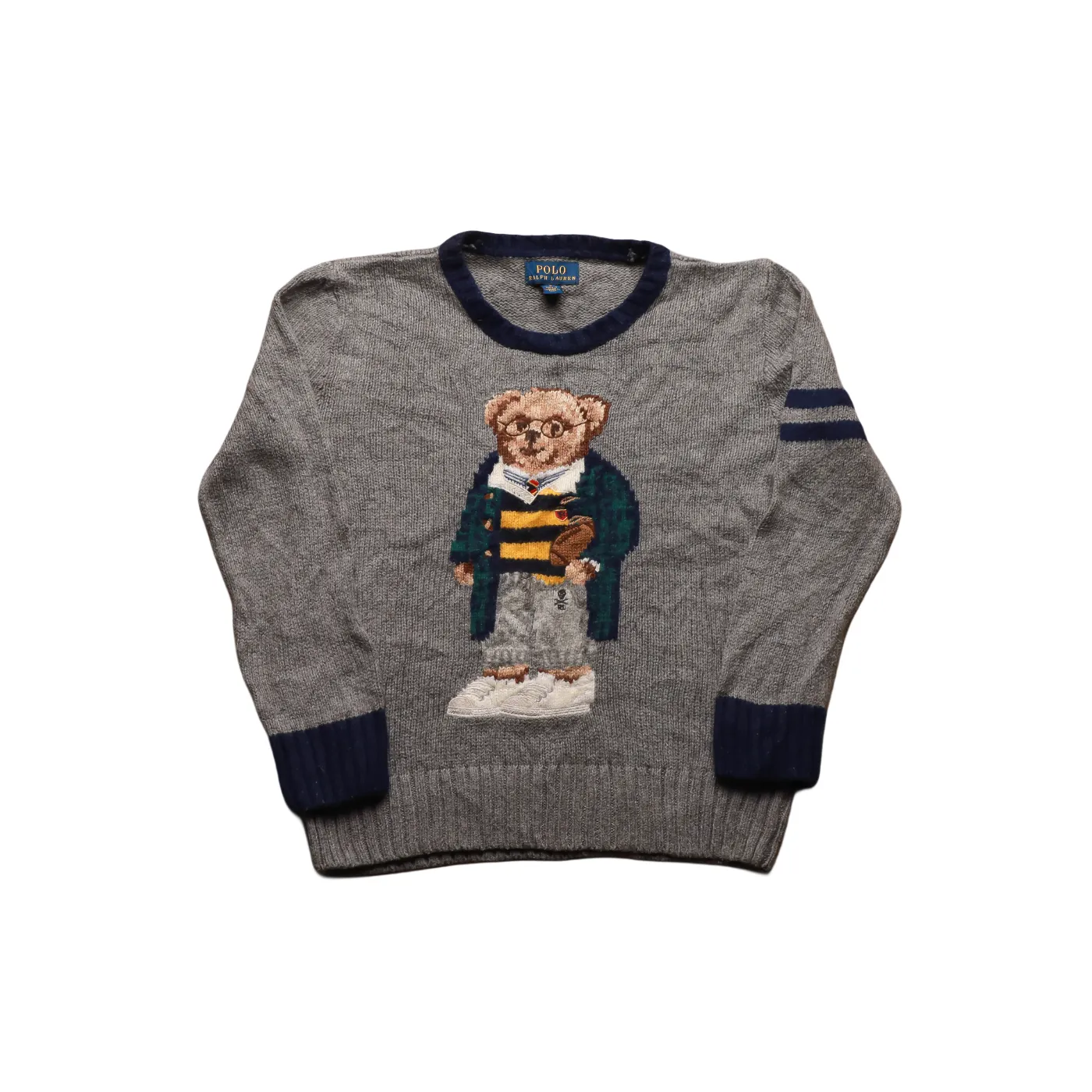Ralph Lauren Kids Bear Knitwear Jumper Grey 8Y