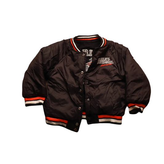 Harley Davidson Kids Reversible Varsity Jacket Black 4Y