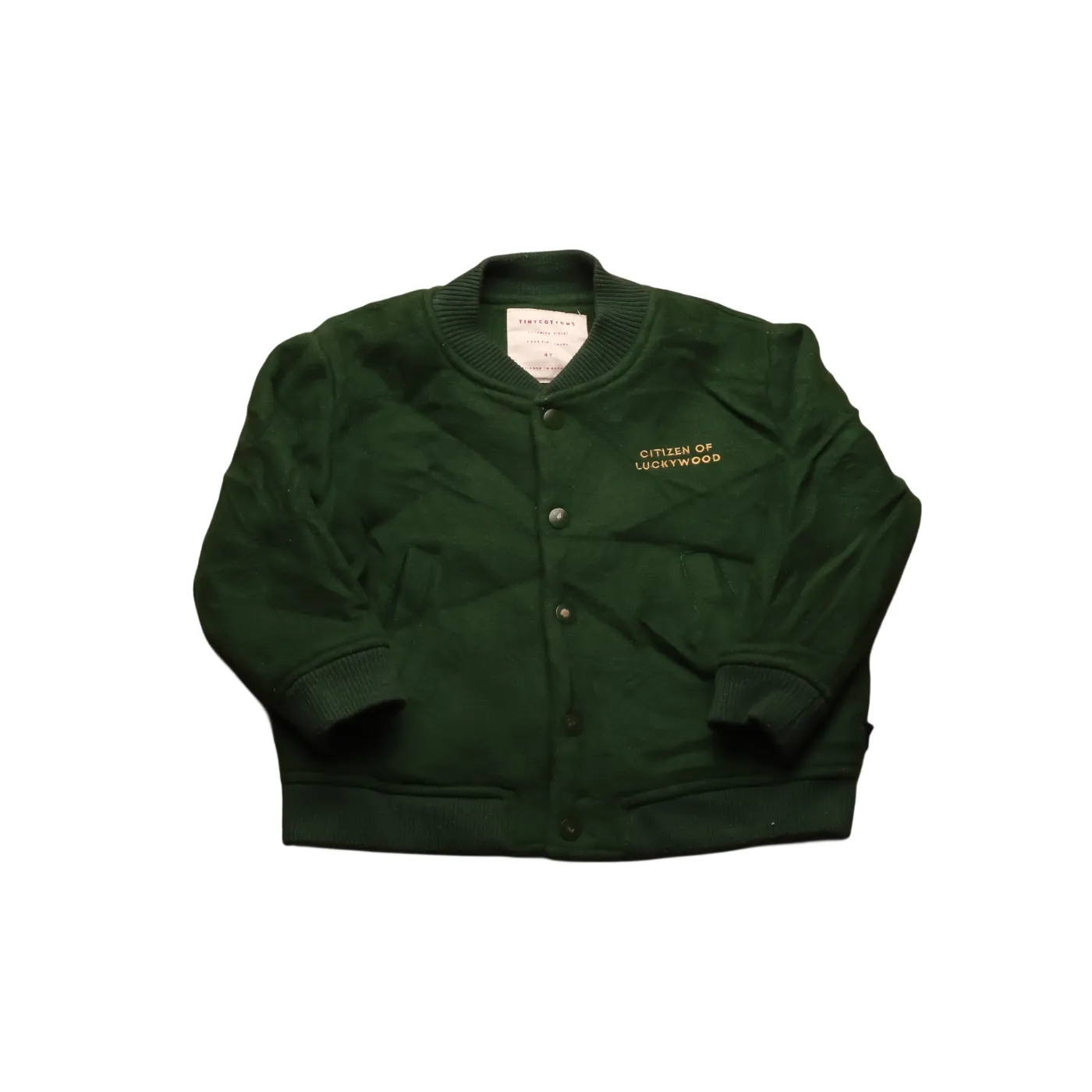 Tiny Cotton Kids Baseball Jacket Green Age 4Y