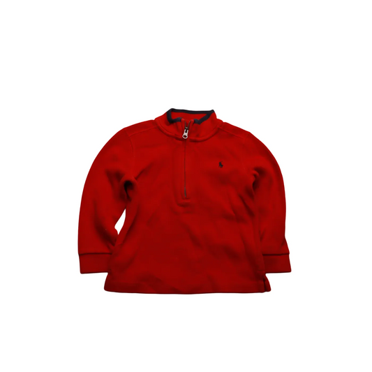 Ralph Lauren Kids 1/4 Zip Knitwear Jumper Red Age 24M