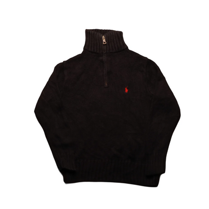 Ralph Lauren Kids 1/4 Zip Knitwear Jumper Black Age 5Y