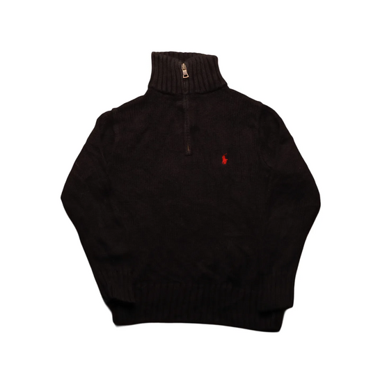 Ralph Lauren Kids 1/4 Zip Knitwear Jumper Black Age 5Y