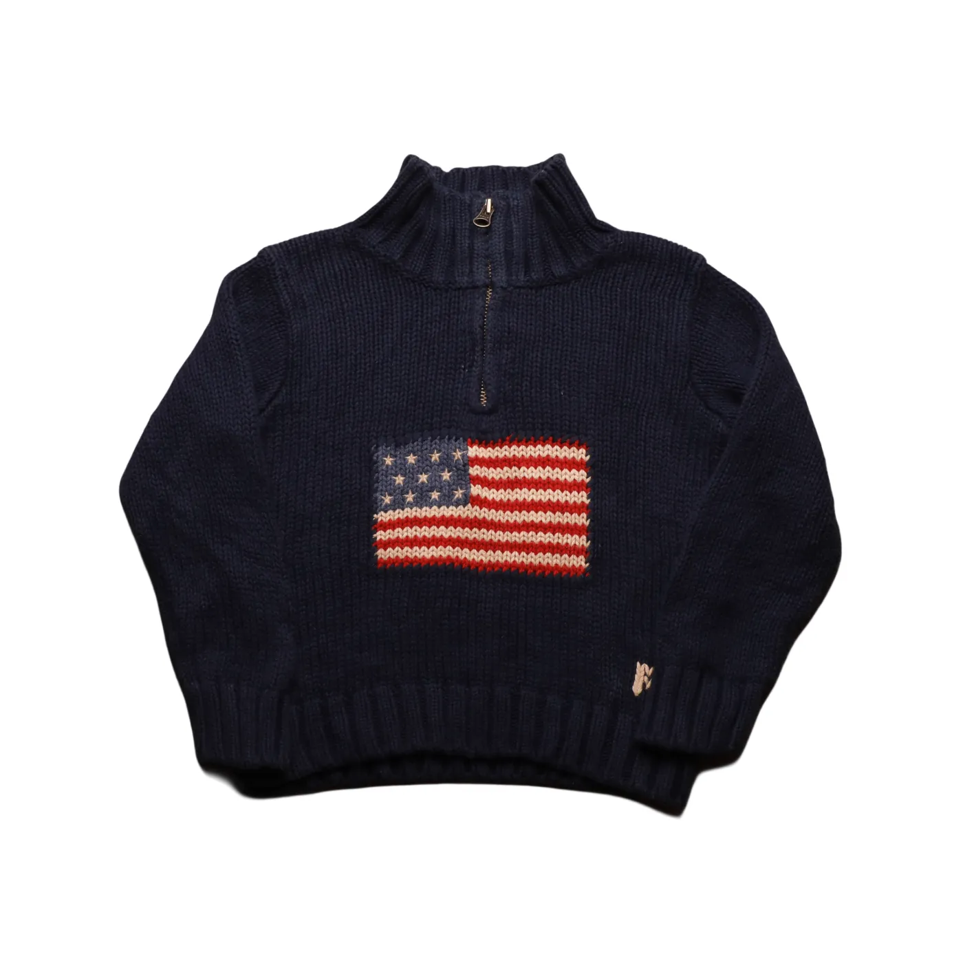Ralph Lauren Kids 1/4 Zip Knitwear Jumper Blue Age 3Y