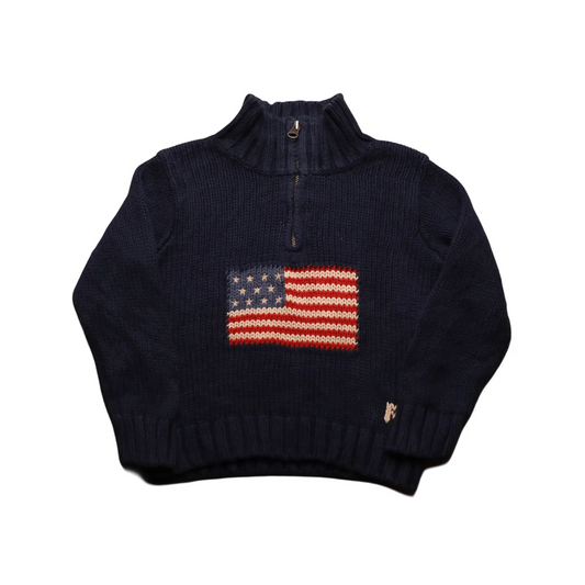 Ralph Lauren Kids 1/4 Zip Knitwear Jumper Blue Age 3Y