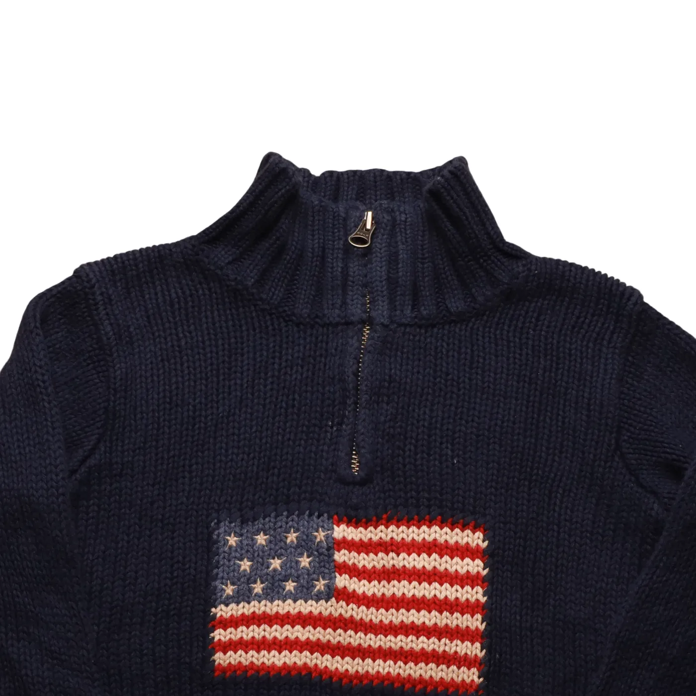 Ralph Lauren Kids 1/4 Zip Knitwear Jumper Blue Age 3Y