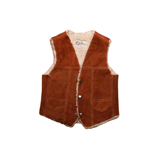 Unbranded Kids Leather Cute Gillet Brown Age 4Y